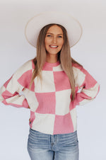 Pink Check Sweater