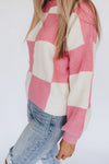Pink Check Sweater