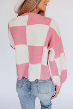 Pink Check Sweater
