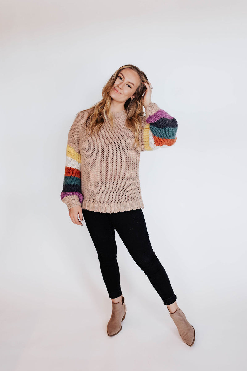 Naomi Rainbow Sleeve Sweater