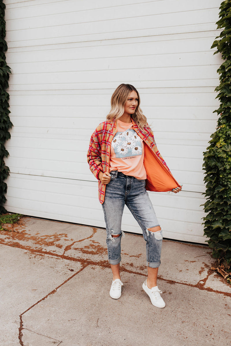 Kirsten Plaid Sherpa Zipper Jacket